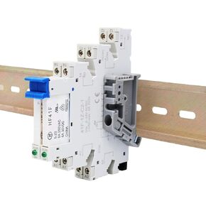 (2Pcs) 5V Silm Relay Din Rail;DC 5V;HF41F/5-ZS 5 Pin 1NO 1NC 6A SPDT with LED Indicator with Socket Base;Max 6A 250VAC;