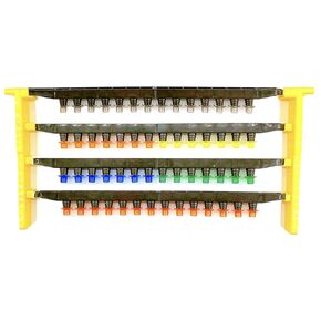JZBZ Beekeeping Queen Cell Cup Holder Frame Bar and Mounted Queen Cell Cups (2 pcs Sides and 4 pcs Cell Cup Holder Bars Plus 50 pcs Cell Cups)