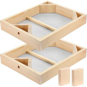 2 Pack Beehive Candy Board 10 Frame, Bee Candy Board Pollen Patty for Honey Candy Feed Bees Feeders for Hives Bee Candy Feeder Assembled for Winter Cover Well for Overwintering Colonies