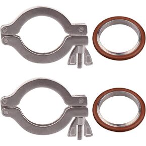 DERNORD KF-40 Wing Nut Clamp Flange Quick Clamp Stainless Steel 304 with Centering O-Ring （Pack of 2）