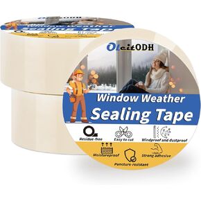 3 Pack Transparent Window Weather Sealing Tape 3" x 60 Yds Clear Window Insulation Tape Heavy Duty Window Draft Isolation Sealing Film Tape Clear Draft Stopper Adhesive Tape for Doors,Windows