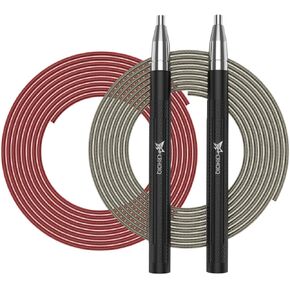 Speed Jump Rope for Men Women, Fitness Skipping Rope with Aluminium Handle and 2 Ropes, Self-Locking Design Adjustable Jumping Rope for Adult Workout Boxing