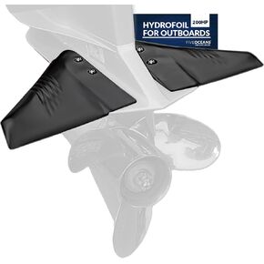 Five Oceans Hydrofoil, Hydrofoil for Outboard Motor, Hydro-Stabilizer for Outboards and Stern Drive, Up to 200HP, Black - FO1882