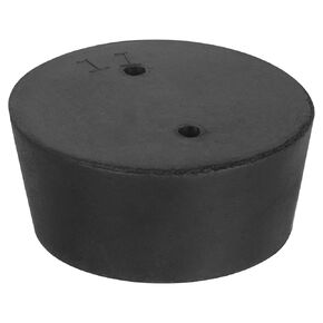 uxcell 1 Pcs 2-Hole Rubber Stopper, Tapered Lab Seal Tube Stopper Plug for Test Tube Flasks Glass Containers Industry and Laboratories, 56x48x25mm Black