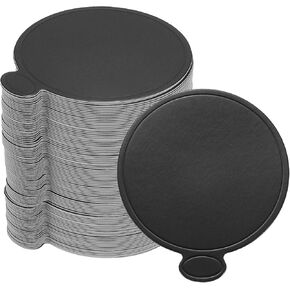 uxcell 200pcs Mini Cake Boards, Mousse Cake Cardboards Round Cake Bases Plates Cupcake Dessert Displays Base Tray for Cupcakes, Cakes, Pastries Base - Grease Proof (Black)