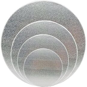 12 Pack Cake Boards, 6, 8, 10, 12 Inch Round Cake Circles, Cake Base Cardboards 3 of Each Size for Cake Decorating, Silver