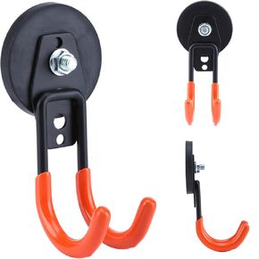 3 PCS Magnetic Garage Storage Hooks, Strong Magnetic Hooks Heavy Duty, Large Magnet Hooks for Hanging Heavy Duty Garage Tools and Garden Tools