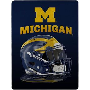 NORTHWEST NCAA Michigan Wolverines Grids Super Plush Micro Raschel Throw, 46-inches x 60-inches, Team Colors