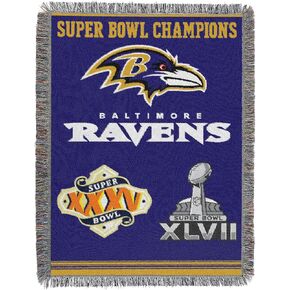 Northwest NFL Baltimore Ravens Unisex-Adult Woven Tapestry Throw Blanket, 48" x 60", Commemorative