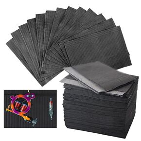 Black Dental Bibs 50Pcs Tattoo Bibs Tattoo Table Covers Napkin Patient Bibs Tattoo Tray Covers 3 Ply Dental Bibs Sheets Cloths Waterproof Bibs Tattoo Supplies