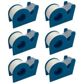 Soft Breathable Microporous Self Adhesive Latex Free Hypoallergenic Paper Tape 1" x 10 Yards with Dispenser (Pack of 6)