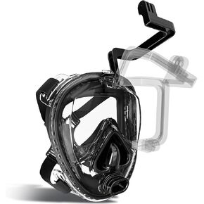 Full Face Scuba Mask Adult with Ear Pressure Equalizer for Scuba Diving, Deep Diving Scuba Mask with 180° Panoramic View, Lung Tank Sub Mask with Action Camera Mount