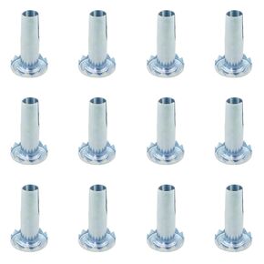 Maxmoral 12PCS Silver Caster Sleeve 3/8 Inch x 1-1/4 Inch Metal Caster Bushings Furniture Pole Wheel Sleeve Caster Accessories Caster Socket Suitable for Caster Grip Ring Caster Chair Legs