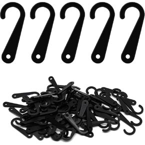 500pcs Sock Display Hooks 1-3/4 Inch Black Plastic J-Hooks for Sock Hat Underwear Hanging