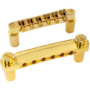 Gold Guitar Tune-O-Matic Bridge and Stop Bar Tailpiece Combo with Anchors and Studs Replacement for Epiphone Les Paul LP SG Style 6 String Electric Guitar