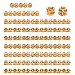 Lilaly 120 pcs Brass Heat Insert M3 Threaded Insert, Heat Inserts, Nut Inserts for 3D Printing Parts Loptop Automotive Plastic Shell (M3*4 * 5)