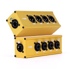 4 Channel 3 Pin Multi Network XLR Cable Breakout XLR Male and XLR 6.35 1/4" TRS Stereo Female Over RJ45 Ethercon Cable Extender for Stage Lighting and Recording Studio (Green, XLR M - XLR/6.35 F)