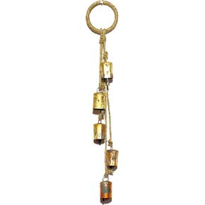Bellshub Brass Jingle Bell Cluster Set of 26 Cow Bells Handmade Round Shiny Hanging Bells on Rope Lucky Christmas Tree Bell Decoration Bells for Door Knob