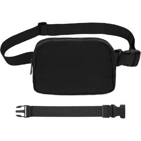 VOROLO Fanny Pack Crossbody Bag For Women And Men Belt Bag Gift For Women Bum Bag with Adjustable Strap for Sports Black with rope