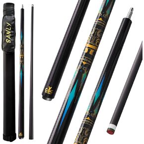 Banly Divine Tree Billiard Cue Sticks with 12.5 mm Tip, 58" Pool Cue Stick, Carbon Fiber Technology Shaft, Low Deflection Pool Table Sticks with Pool Cue Case Great for House Bar
