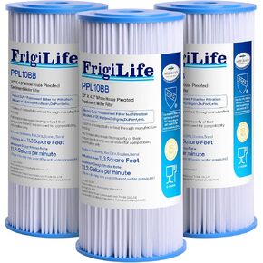 FXHSC 5 Micron 10" x 4.5" Whole House Pleated Sediment Filter for Well Water, Compatible with GE FXHSC, DuPont WFHDC3001, Culligan R50-BBSA, R50-BB, GXWH40L, ECP5-BB, 3PACK