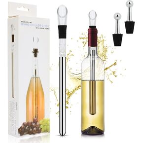 2pcs Vinoamigo Wine Chiller Set & Chill Rods,Vinoamigo Wine Cooling Stick,Wine Chiller, Decanting Aerator & Drip-Free Pourer,Vinoamigo Wine Accessories For Wine Lovers