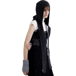 UNDERCONTROL Unisex Fall Winter Acrylic Wool Mixed Knit Warm Neckwear Wearable Hoodie Balaclava Muffler WindProof Scarf Korea