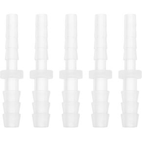 5 Pcs Aquarium Plastic Hose Barb Fitting 5/32" to 3/16" Hose ID Connectors Clear Plastic