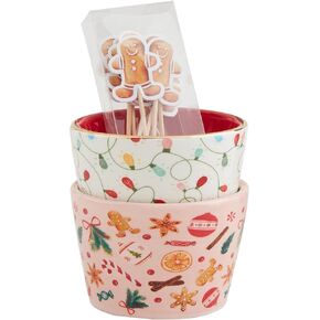 Mud Pie Lights Set, tidbit 2" x 3" dia | toothpick 3 1/4", PINK