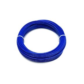 1/16" Coated to 3/32" Diameter, 7x7 Construction, Blue Vinyl Coated Cable (50 ft Coil)