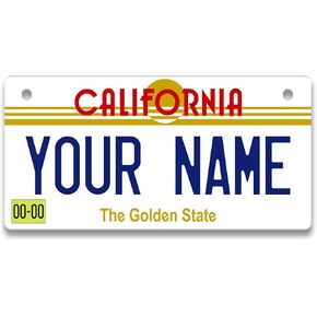 Bleu Reign Personalized Golf Cart License Plate Sign - California 1980s, Moto, Moped (4x7 inches)