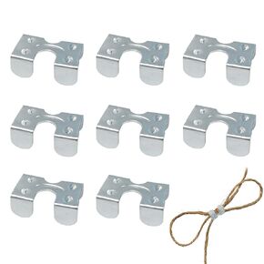 8PCS 1/4 Inch Double Rope Clamps, Heavy Duty Metal Rope Clips, Zinc Plated Loop End Clips Fits Twisted or Braided Ropes