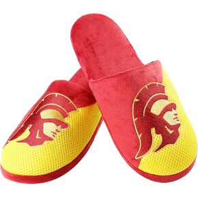 FOCO USC Trojans NCAA Mens Team Logo Staycation Slippers - M