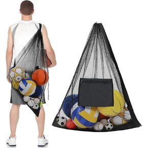SUPVOX Portable Mesh Ball Bag for Sports: Large Capacity Drawstring Equipment Bag - Waterproof Breathable Multi-Purpose Mesh Ball Bag for Coaches and Teams