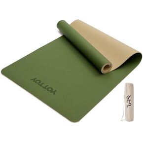 YOTTOY Yoga Mat,Non-Slip Hot Yoga Mat with Anti-Tear Design and Friendly Natural Rubber Yoga Mat with Strap and Bag