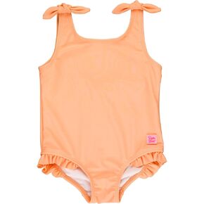 RuffleButts Melon Tie Shoulder One Piece - 5
