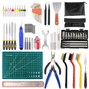 3D Printer Tool Kit, 75 Pcs 3D Printer Accessories Includes Deburring Tool, Removal Tools, Tube Cutter, Ruler, Cutting Mat, Storage Bag, 3D Printing Tool Kit for Finishing, 3D Print Removing, Cleaning