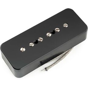 Musiclily Pro P90-BLA Alnico 5 P90 Soapbar Single Coil Pickup Electric Guitar Neck Bridge Pickups Set, Black