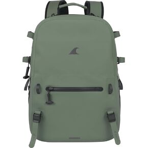 Breakwater Supply™ River Ute Waterproof IP68 Fishing Backpack, Floating TPU Submersible Dry Bag with Padded Hip Belt and Airtight Zippers | 20L (River Ute 20L CORDURA Safari Tan)