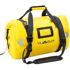 Waterproof Duffel Bag, Large Duffle Bag for Travel Heavy Duty Dry Bag with Durable Strap & Handle for Outdoor Motorcycle Boating Rafting Kayaking Paddleboarding, 40L Capacity after Fold Yellow