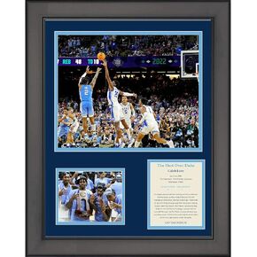 HOFSM.COM Hall of Fame Sports Memorabilia Framed Caleb Love North Carolina UNC Shot vs Duke 2021-2022 NCAA Tournament College Basketball 11"x14" Three Photo Collage