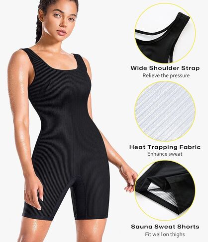 Junlan Waist Trainer Sauna Suit for Women Sauna Sweat Shirt Full Body Jumpsuit in Kuwait