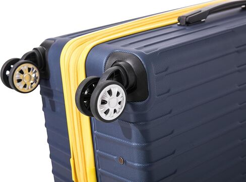 Rockland 3 Set, 2-Piece Hardside Spinner Wheel Upright Luggages with Tote, Black in Saudi Arabia