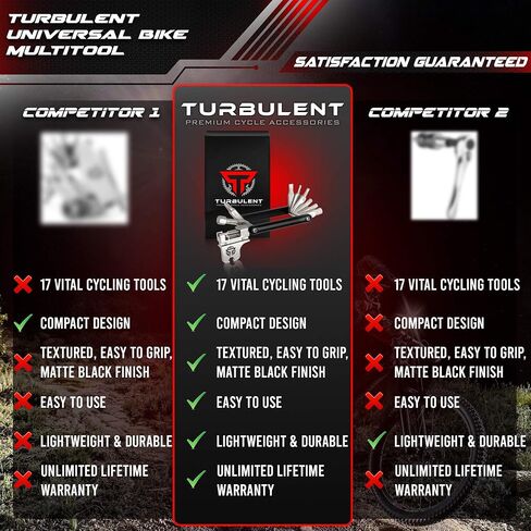 Multitool Universal Multitool - Ultimate 17 في 1 مجموعة أدوات ذات حجم محمول مع قاطع السلسلة ومفاتيح Allen وأداة التحدث والمزيد - أدوات إصلاح الدراجات متعددة الوظائف الثقيلة in Saudi Arabia