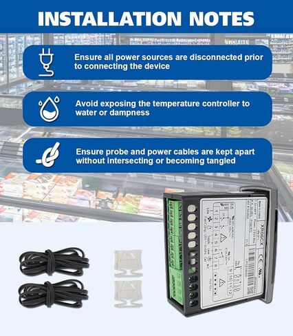 جهاز التحكم في درجة الحرارة USTAR متوافق مع Dixell XR06CX-4N1F1، 120 فولت 50-60 هرتز، مناسب لميجالي أتوسا والثلاجات التجارية الأخرى، مع مجسات مستشعر درجة الحرارة ومشبك in Kuwait