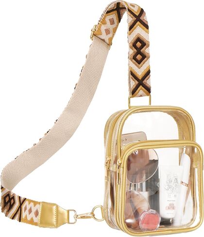 FINGUOLA Clear Bag Stadium Approved,Clear Sling Bag for Women Concerts Sports Travelling Hiking Running with Adjustable Strap in Saudi Arabia