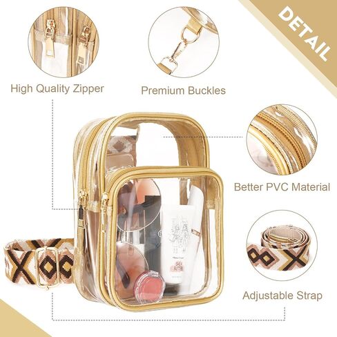 FINGUOLA Clear Bag Stadium Approved,Clear Sling Bag for Women Concerts Sports Travelling Hiking Running with Adjustable Strap in Saudi Arabia