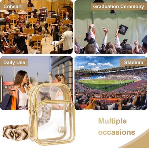 FINGUOLA Clear Bag Stadium Approved,Clear Sling Bag for Women Concerts Sports Travelling Hiking Running with Adjustable Strap in Saudi Arabia