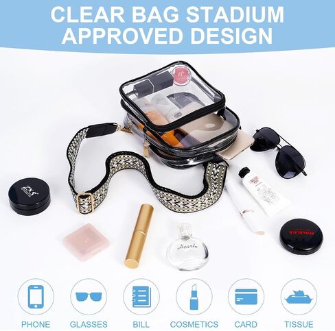 FINGUOLA Clear Bag Stadium Approved,Clear Sling Bag for Women Concerts Sports Travelling Hiking Running with Adjustable Strap in Saudi Arabia