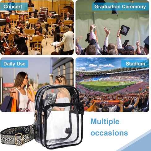 FINGUOLA Clear Bag Stadium Approved,Clear Sling Bag for Women Concerts Sports Travelling Hiking Running with Adjustable Strap in Saudi Arabia